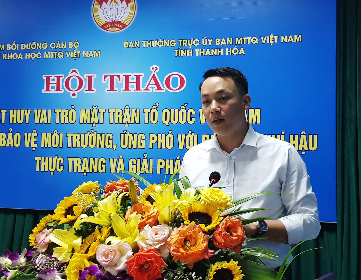 Tiến sĩ Ngô Hoài Nam, Viện Hàn lâm khoa học xã hội Việt Nam tham gia tham luận tại hội thảo.