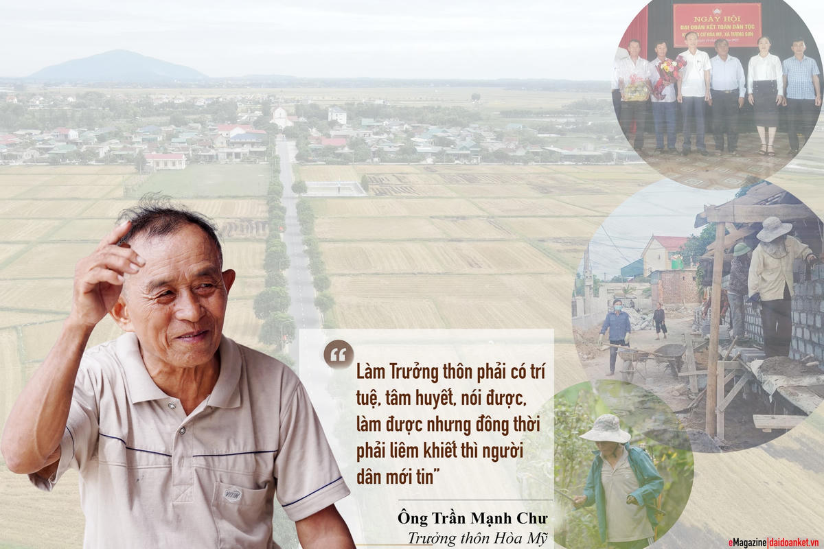 Hơn 34 năm làm Trưởng thôn, ông Trần Mạnh Chư vẫn nhớ như in quá trình đưa thôn Hòa Mỹ về đích khu NTM kiểu mẫu.