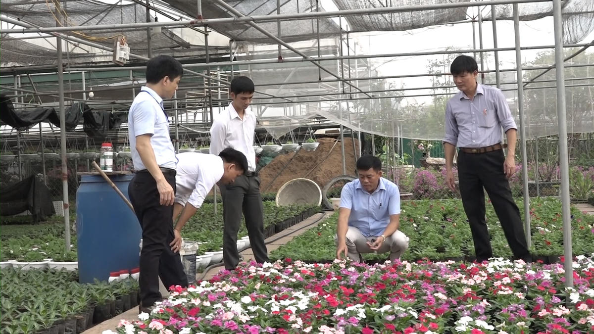 Cán bộ Sở Nông nghiệp và Phát triển nông thôn tỉnh Hưng Yên cùng các thành viên trong đoàn thẩm định xây dựng nông thôn mới tại xã Xuân Quan, huyện Văn Lâm