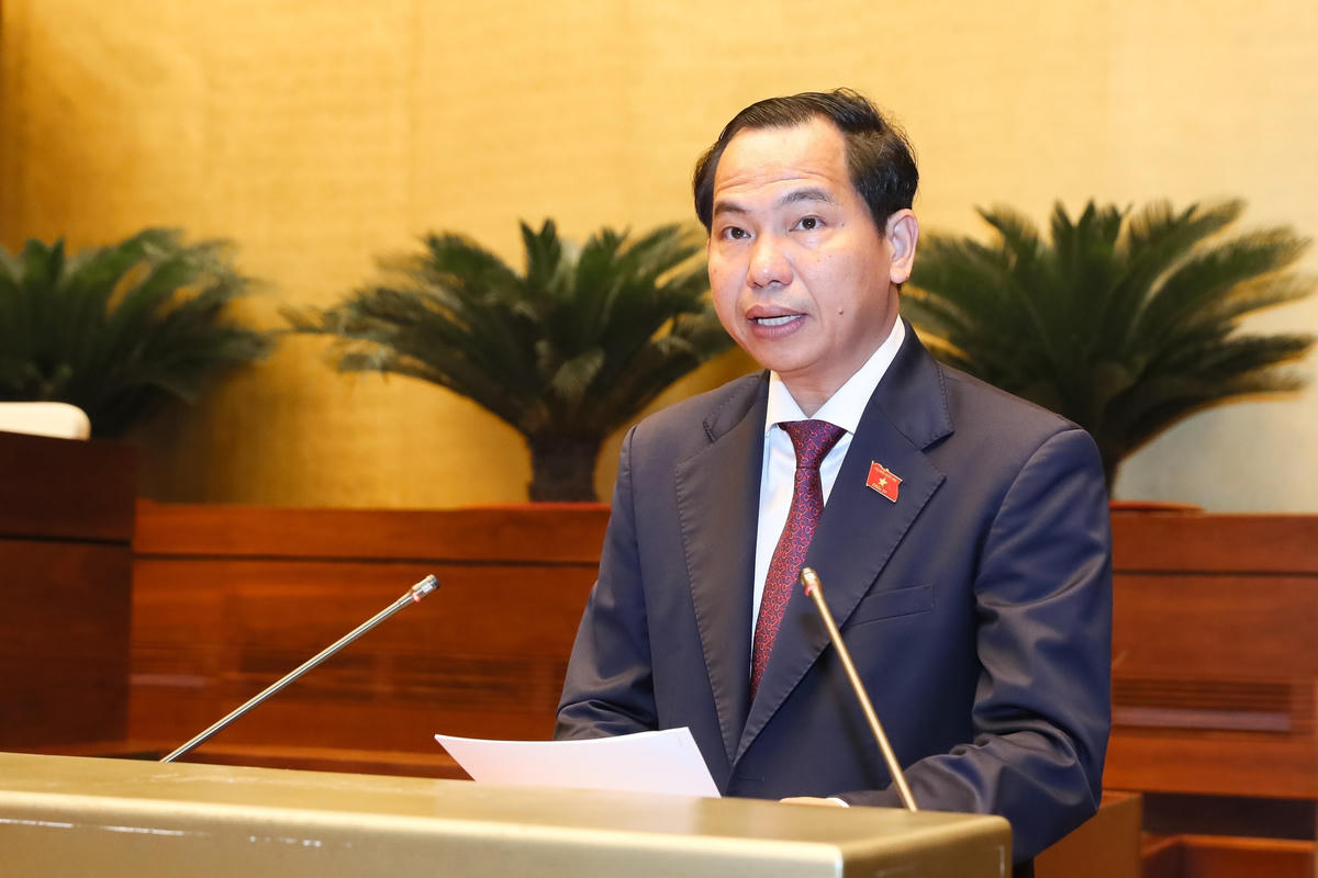Chủ nhiệm Uỷ ban Tài chính ngân sách của Quốc hội Lê Quang Mạnh thẩm tra báo cáo của Chính phủ (Ảnh: Quang Vinh)