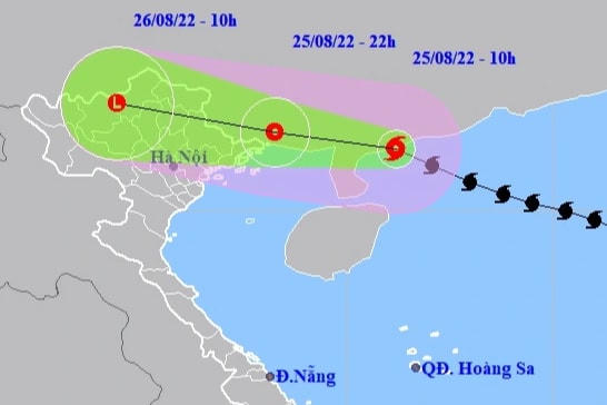 Vị trí và hướng di chuyển của bão số 3. (Ảnh: NHCMF).