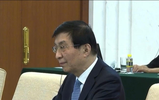 Chủ tịch Chính hiệp toàn quốc Trung Quốc Vương Hộ Ninh tại cuộc hội kiến.