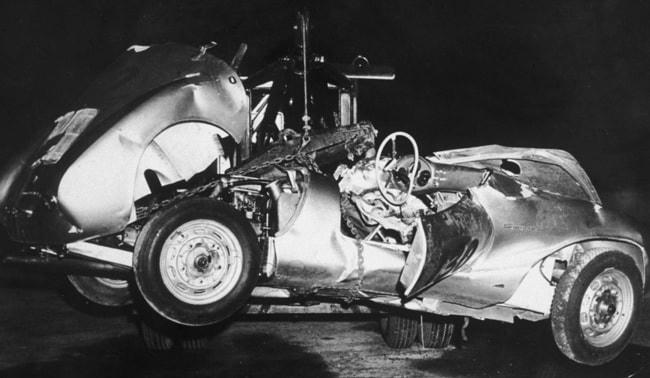 Chiếc Porsche 550Spyder sau tai nạn.