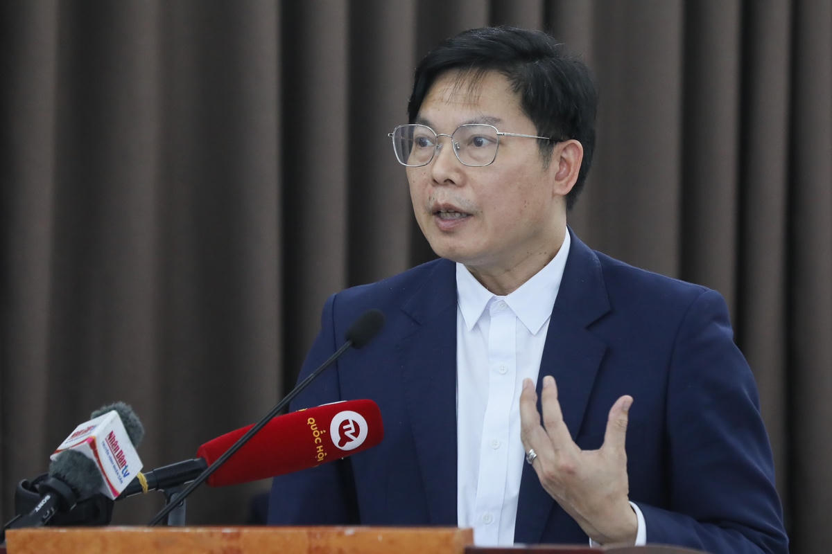 GS.TS Phạm Văn Điển, Hiệu trưởng Trường Đại học Lâm nghiệp phát biểu. Ảnh: Quang Vinh.