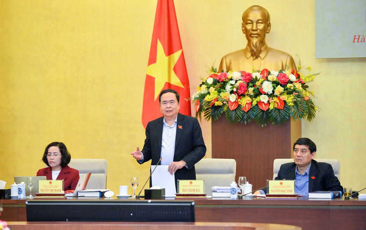 Phó Chủ tịch Thường trực Quốc hội Trần Thanh Mẫn phát biểu tại phiên họp. Nguồn: Quochoi.vn