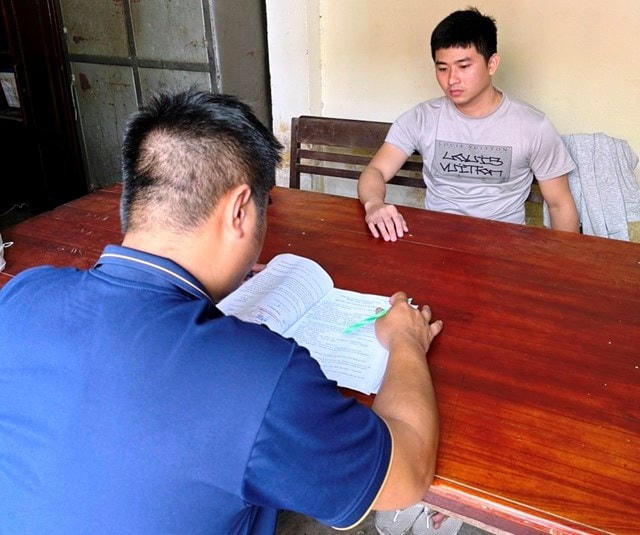 Đối tượng Lưu Văn Lực tại Cơ quan Công an.