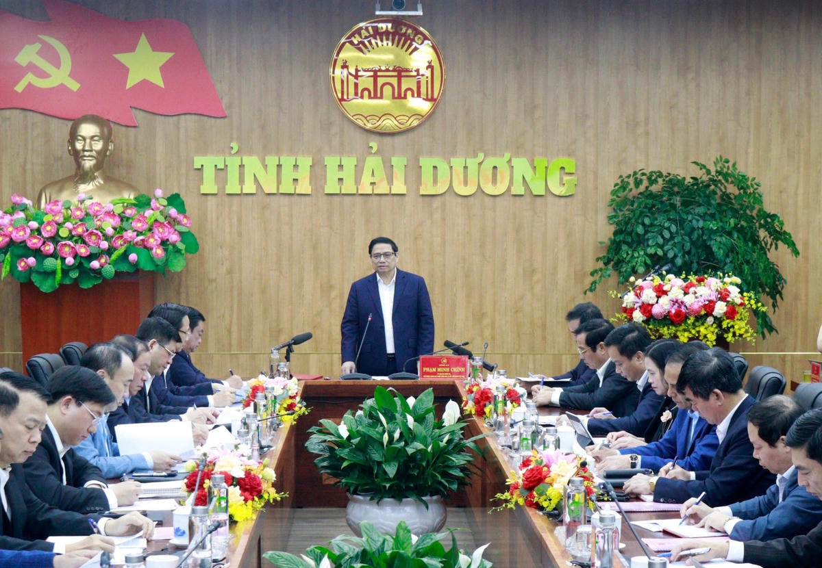 Thủ tướng Chính phủ Phạm Minh Chính tại buổi làm việc.