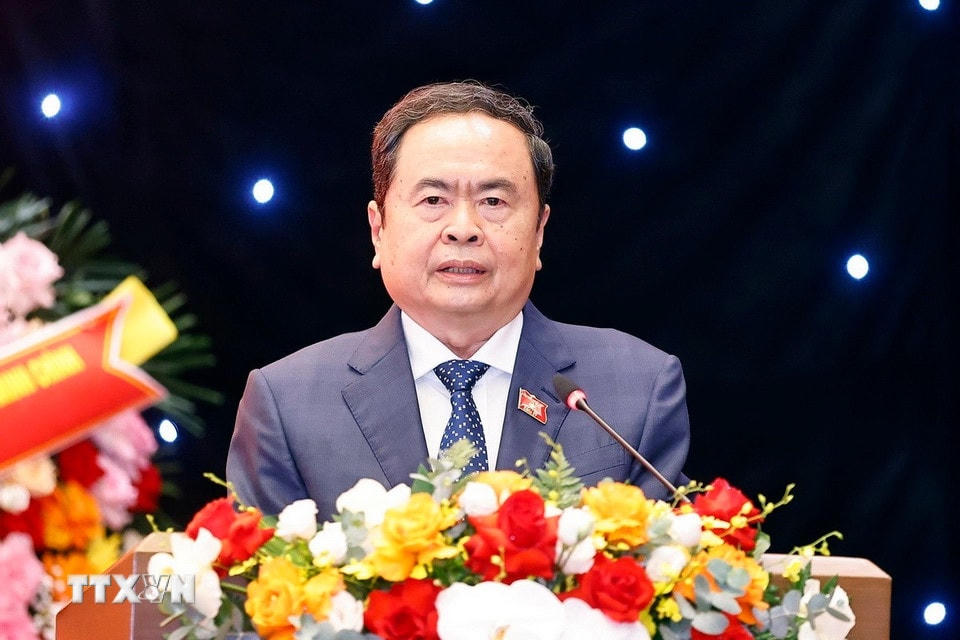 Chủ tịch Quốc hội Trần Thanh Mẫn phát biểu khai mạc và chỉ đạo Diễn đàn. (Ảnh: Doãn Tấn/TTXVN)