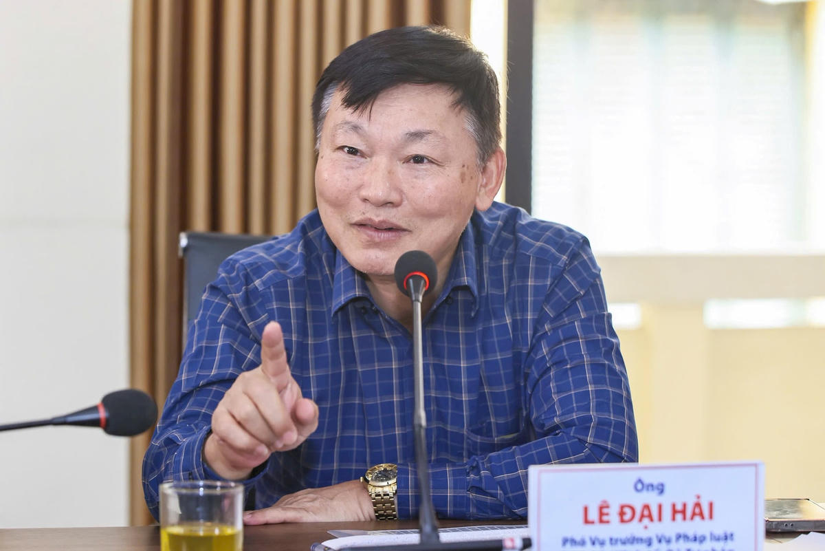 Ông Lê Đại Hải, Phó Vụ trưởng Vụ Pháp luật Dân sự - Kinh tế, Bộ Tư pháp. Ảnh: Quang Vinh.