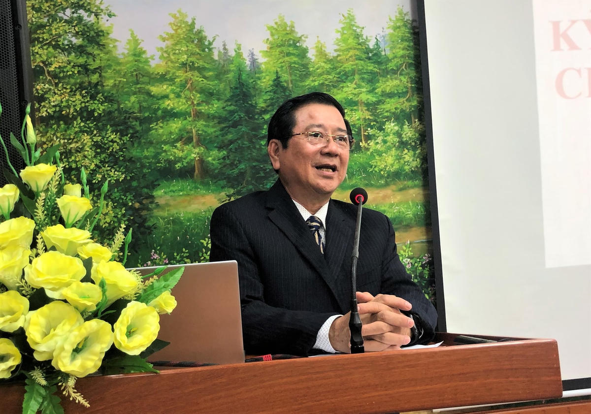 LS Nguyễn Văn Hậu, Ủy viên Ban Thường vụ, Chủ nhiệm Cơ quan truyền thông Liên đoàn Luật sư Việt Nam phát biểu tại sự kiện. (Ảnh: Hồng Phúc).