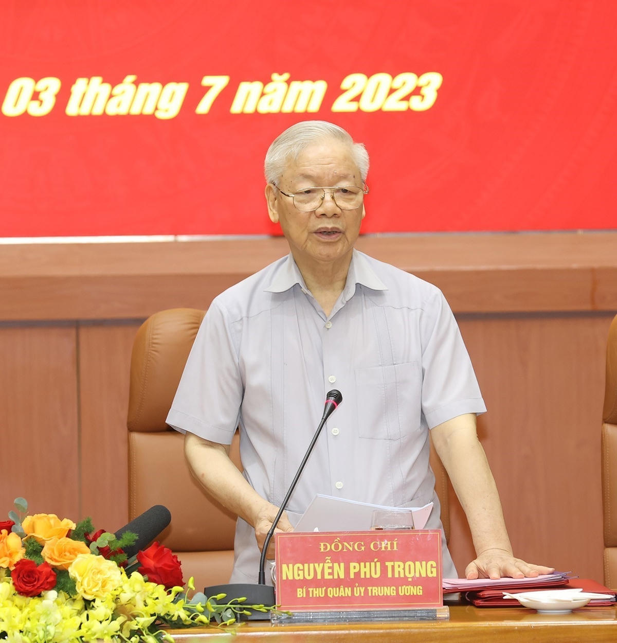 Tổng Bí thư Nguyễn Phú Trọng phát biểu kết luận hội nghị. Ảnh: Trí Dũng – TTXVN.