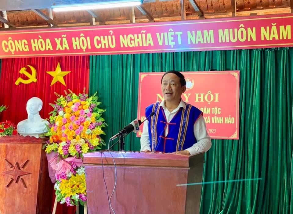 Ông Phạm Anh Tuấn, Chủ tịch UBND tỉnh Bình Định phát biểu tại Ngày hội đại đoàn kết.