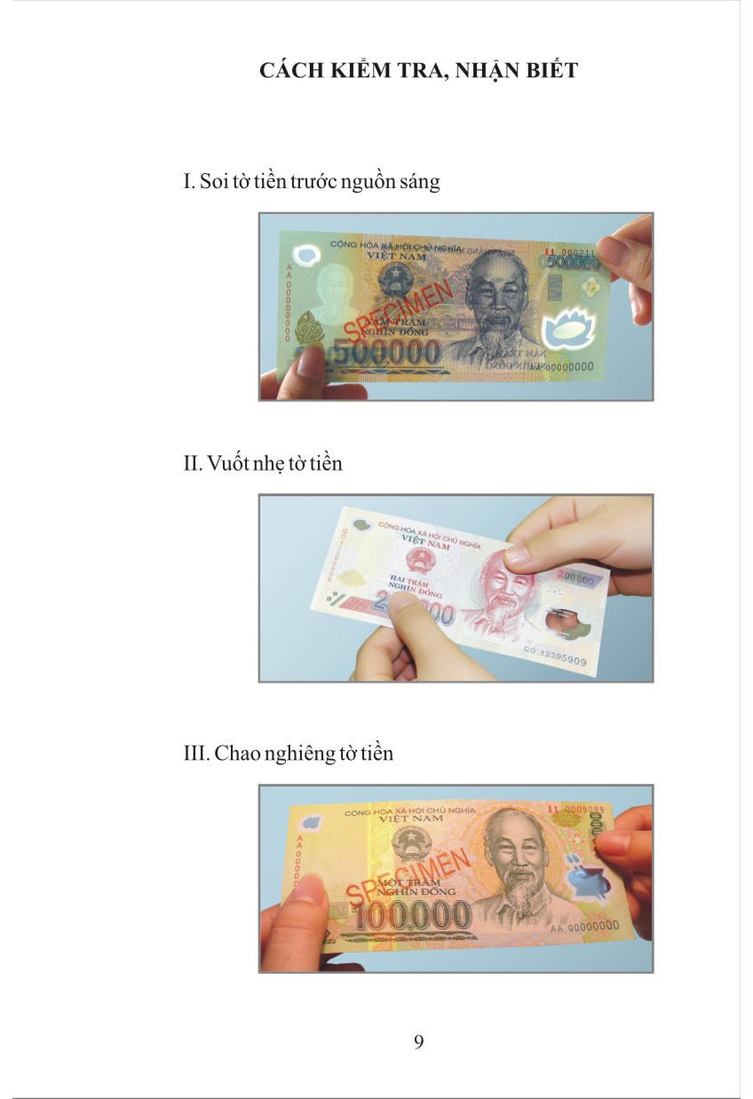 Ngân hàng Nhà nước chỉ cách phân biệt tiền thật với tiền giả