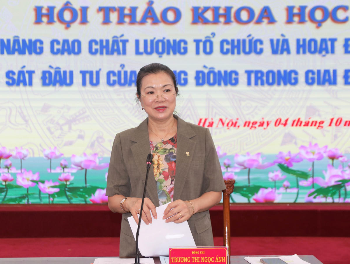 Phó Chủ tịch Trương Thị Ngọc Ánh phát biểu tại Hội thảo.