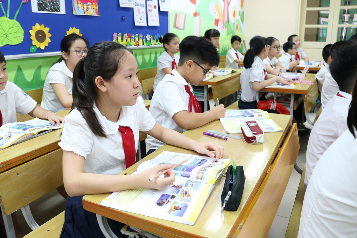 Một tiết học của học sinh tiểu học tại Hà Nội.