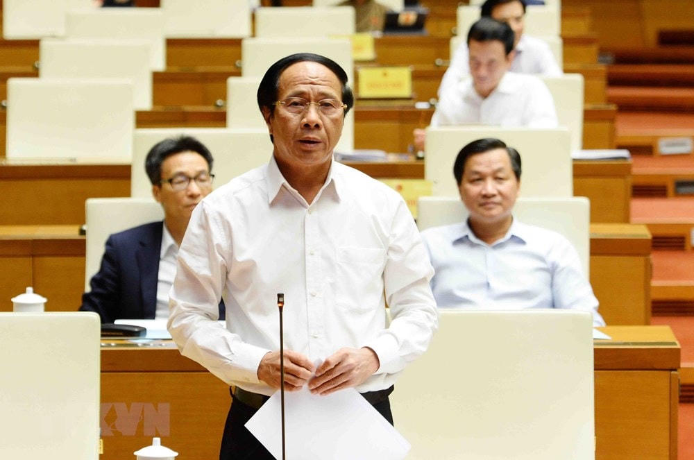 Phó Thủ tướng Lê Văn Thành phát biểu tại Phiên chất vấn và trả lời chất vấn về lĩnh vực giao thông vận tải, trong Kỳ họp thứ ba, Quốc hội khóa XV (9/6/2022). (Ảnh: Minh Đức/TTXVN).