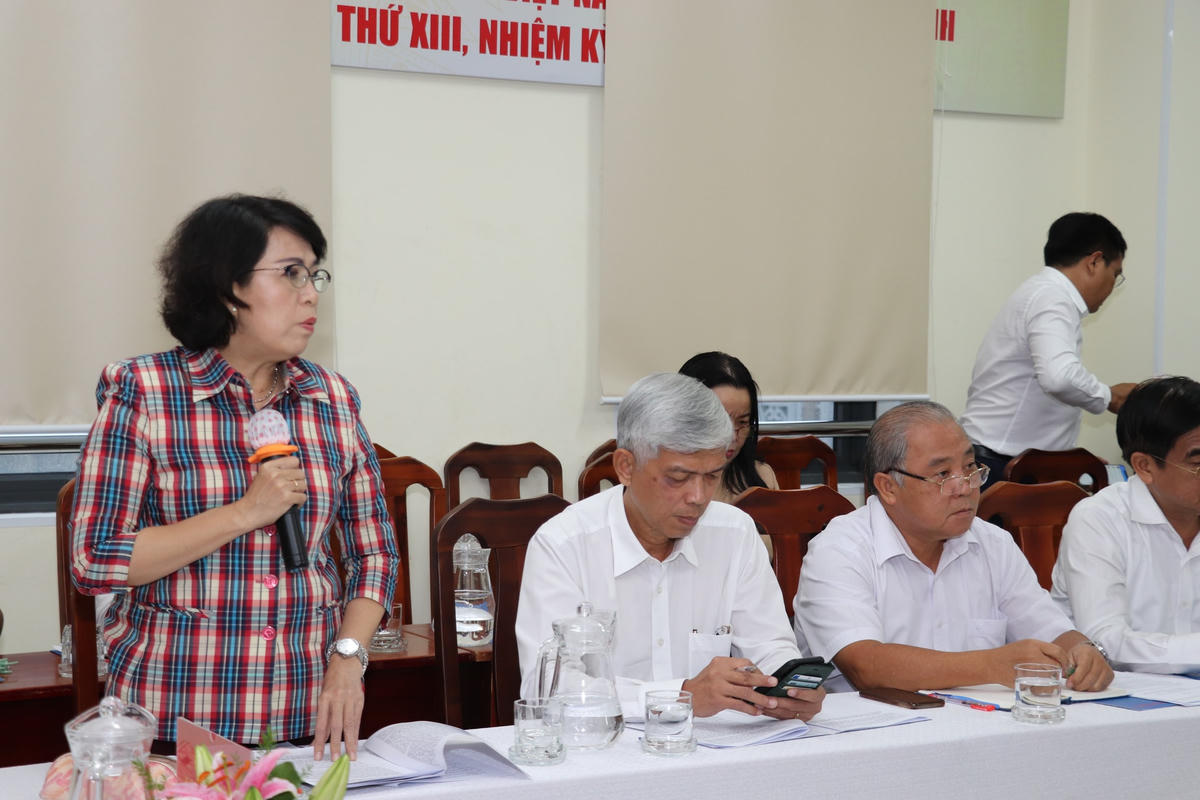 Bà Tô Thị Bích Châu, Chủ tịch Ủy ban MTTQ Việt Nam TP HCM nêu kiến nghị tại buổi làm việc.