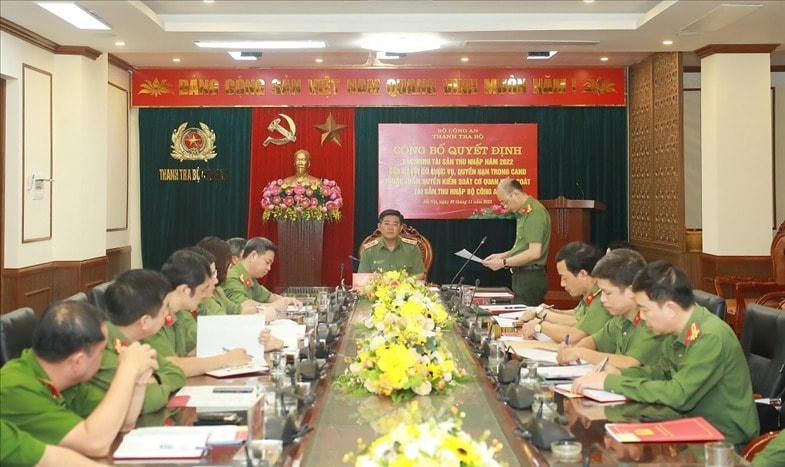 Toàn cảnh buổi công bố quyết định thanh tra. Ảnh: Bộ Công an.