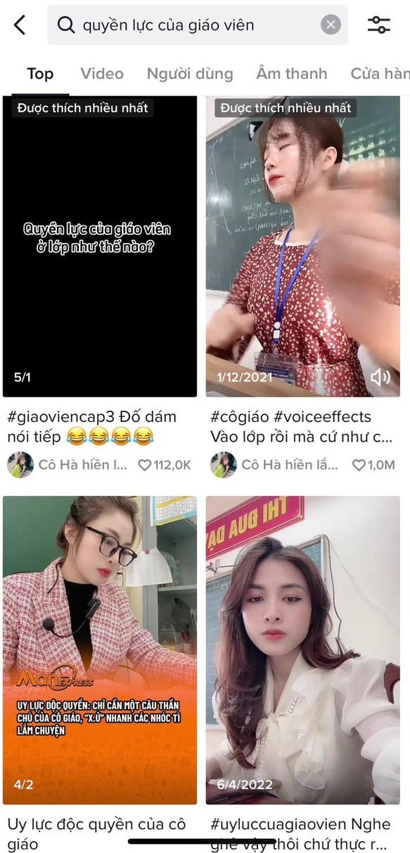 Hàng loạt video về chủ đề đi dạy của giáo viên nhưng lấy học sinh của mình ra làm "content" xuất hiện trên mạng xã hội Tiktok.
