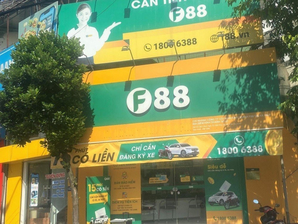 Tại Hà Tĩnh, F88 có 11 địa điểm kinh doanh.