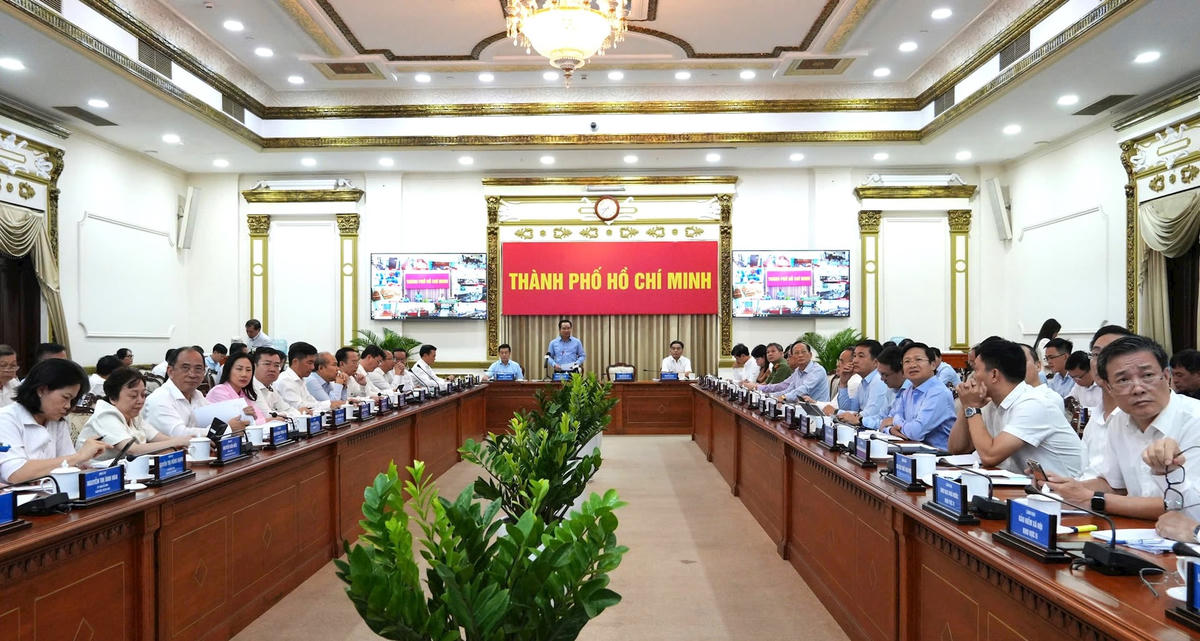 UBND TP Hồ Chí Minh tổ chức họp kinh tế - xã hội sáng 4/7. Ảnh: T.L