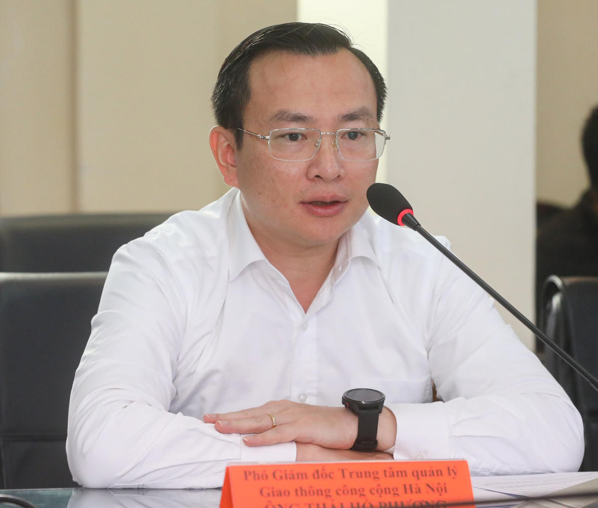 Ông Thái Hồ Phương, Phó Giám đốc Trung tâm Quản lý giao thông công cộng Hà Nội