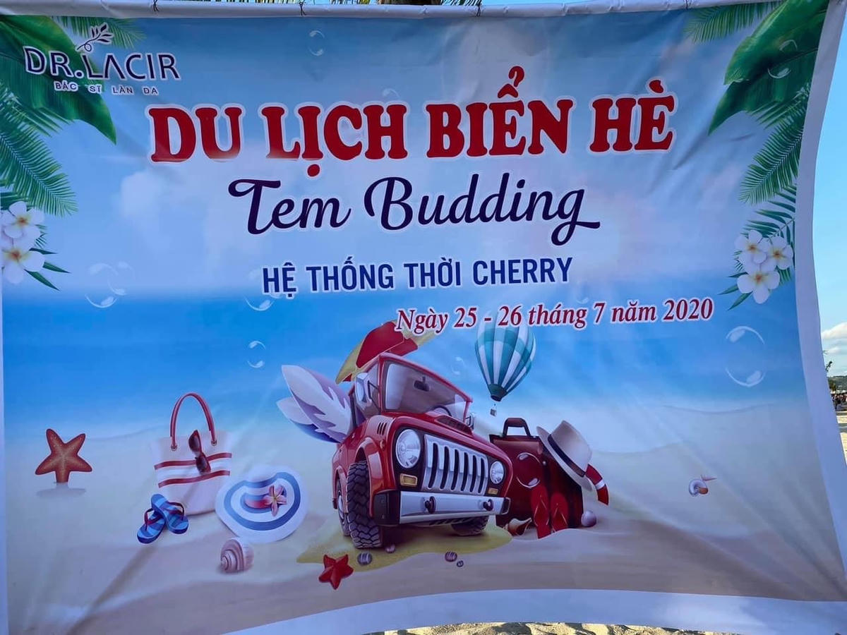 Tấm phông chữ được cho là của sự kiện team building gây phản cảm được tổ chức ngày 25-26/7/2020.