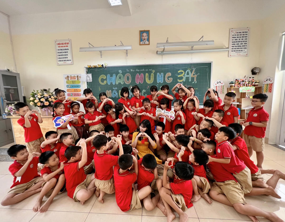 Học sinh hào hứng trong giờ học. Ảnh: Thu Hương.