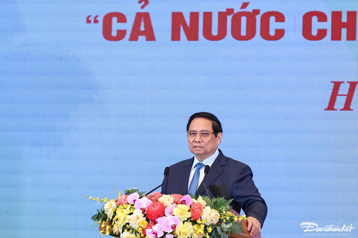 Thủ tướng C Phạm Minh Chính phát biểu tại Hội nghị. Ảnh: Quang Vinh.