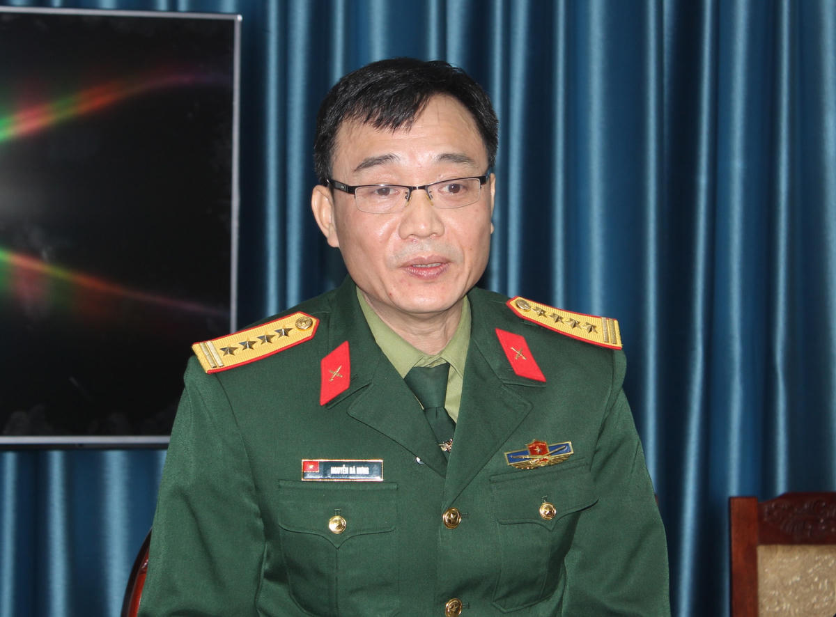 Đại tá Nguyễn Bá Hưng, Phó Cục trưởng Cục Gìn giữ hòa bình Việt Nam phát biểu.