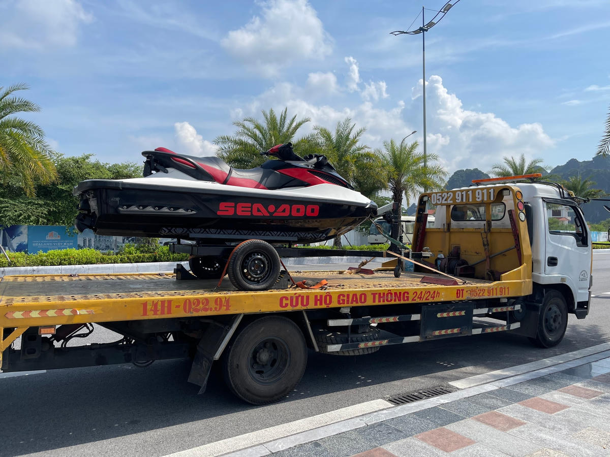 Chiếc mô tô nước chở nạn nhân N.T.H vào tối ngày gặp nạn.