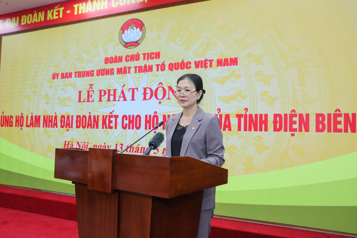 Phó Chủ tịch UBTƯ MTTQ Việt Nam Trương Thị Ngọc Ánh phát biểu tại Lễ phát động. Ảnh: Quang Vinh.