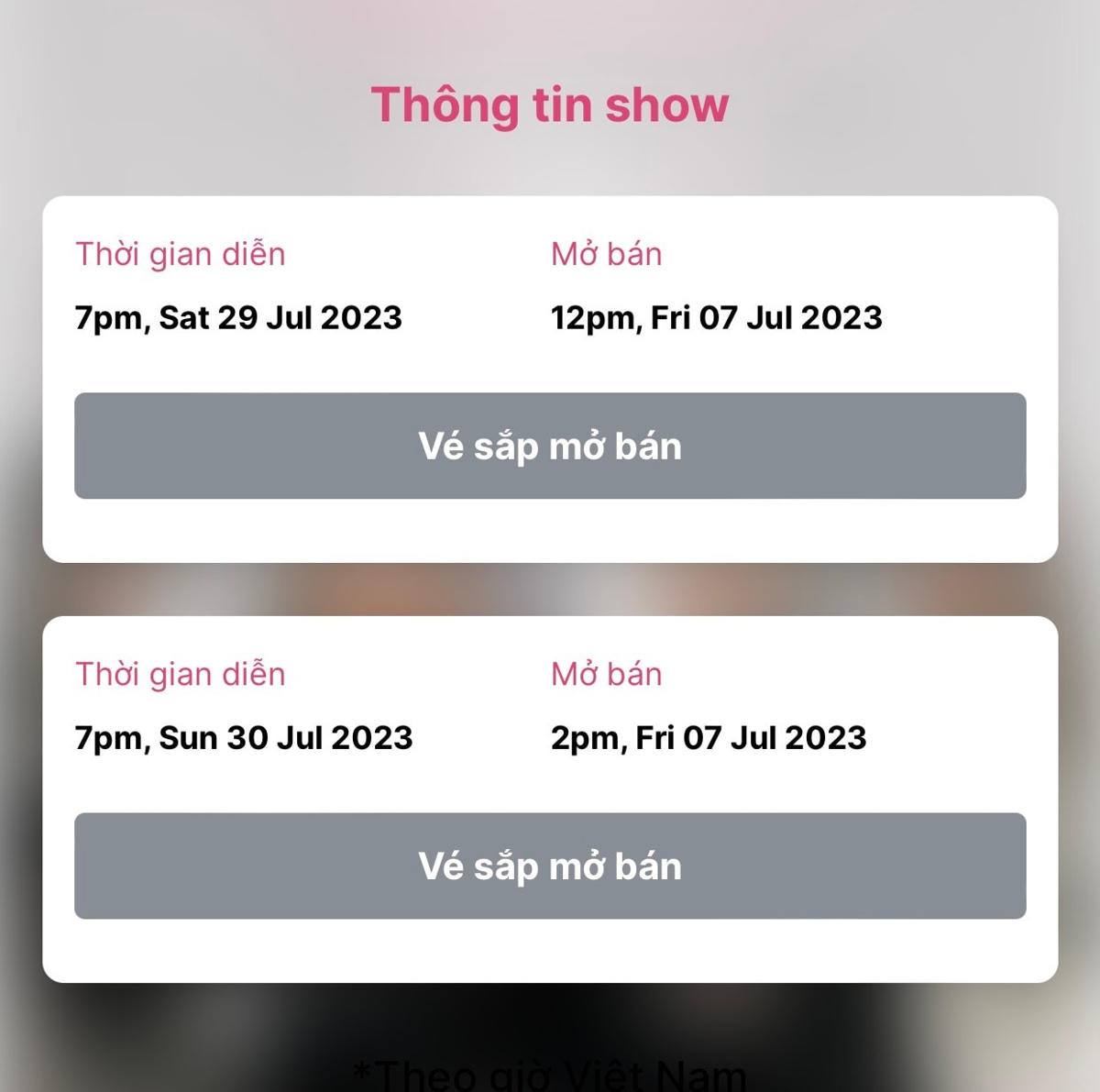 Thông tin mở bán vé cụ thể. Ảnh: ticketbox.vn