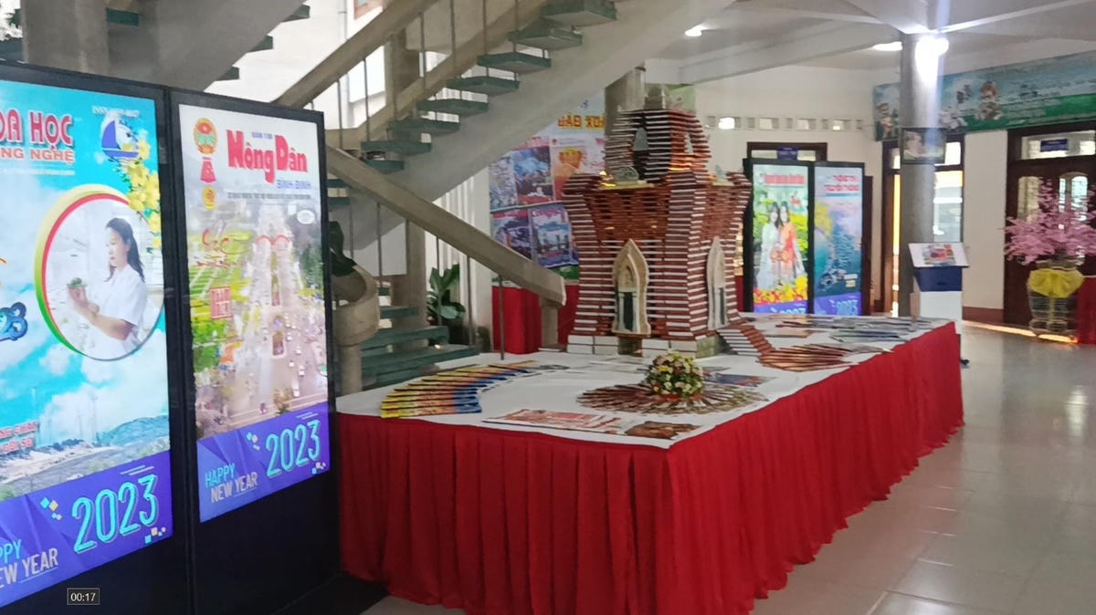 Không gian trưng bày triển lãm Thư viện tỉnh Bình Định.