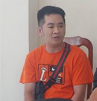 Đối tượng Cao Sỹ Huy tại cơ qaun Công an. (Ảnh CA Quảng Ngãi).