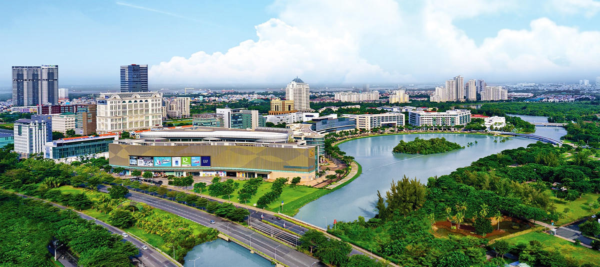 Trung tâm quận 7 TP HCM, với Phú Mỹ Hưng là khu vực đô thị kiểu mẫu của cả nước (Ảnh: TL).