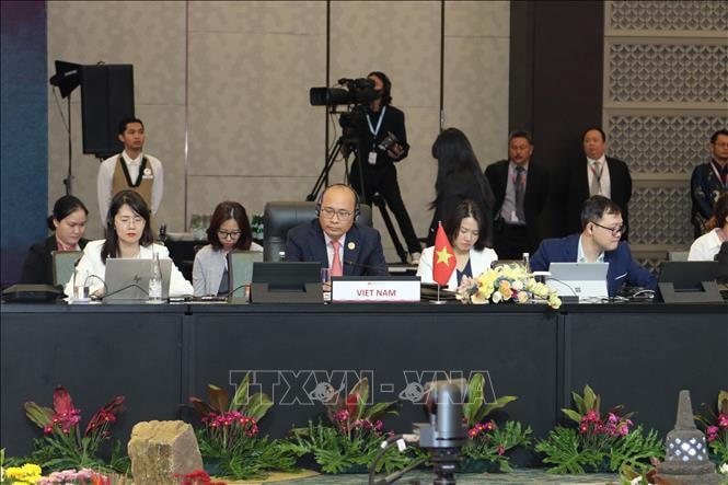 Đại diện Việt Nam tham dự Hội nghị tham vấn AEM - Liên minh châu Âu (EU). Ảnh: hữu Chiến.