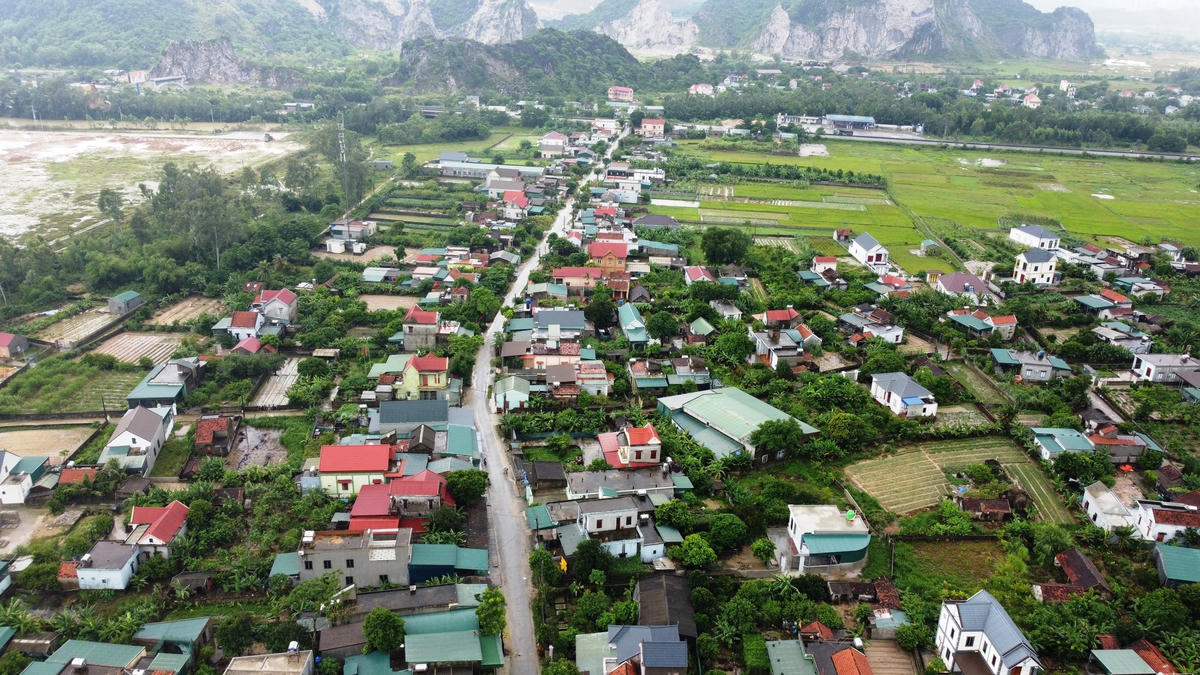 Thôn 10, xã Quỳnh Lộc nhìn từ trên cao.