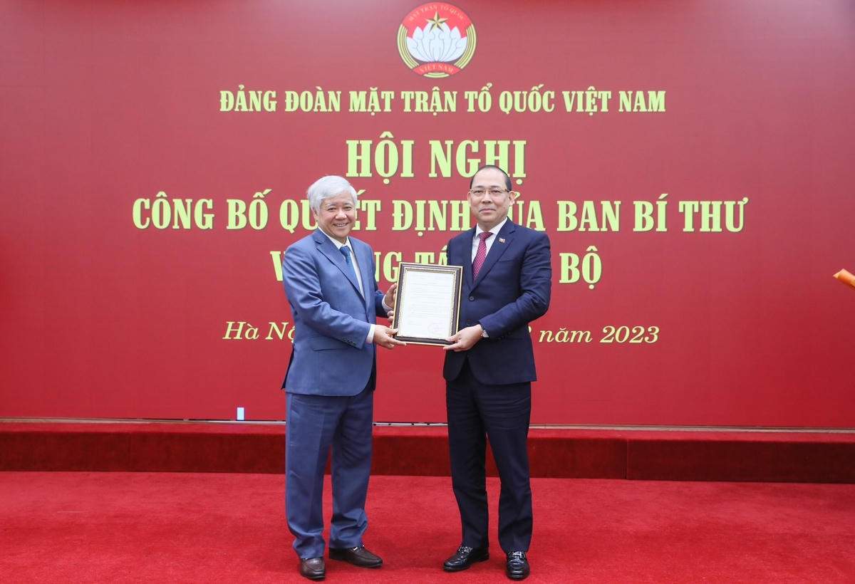 Ông Hoàng Công Thủy được điều động, chỉ định tham gia Đảng đoàn MTTQ Việt Nam
