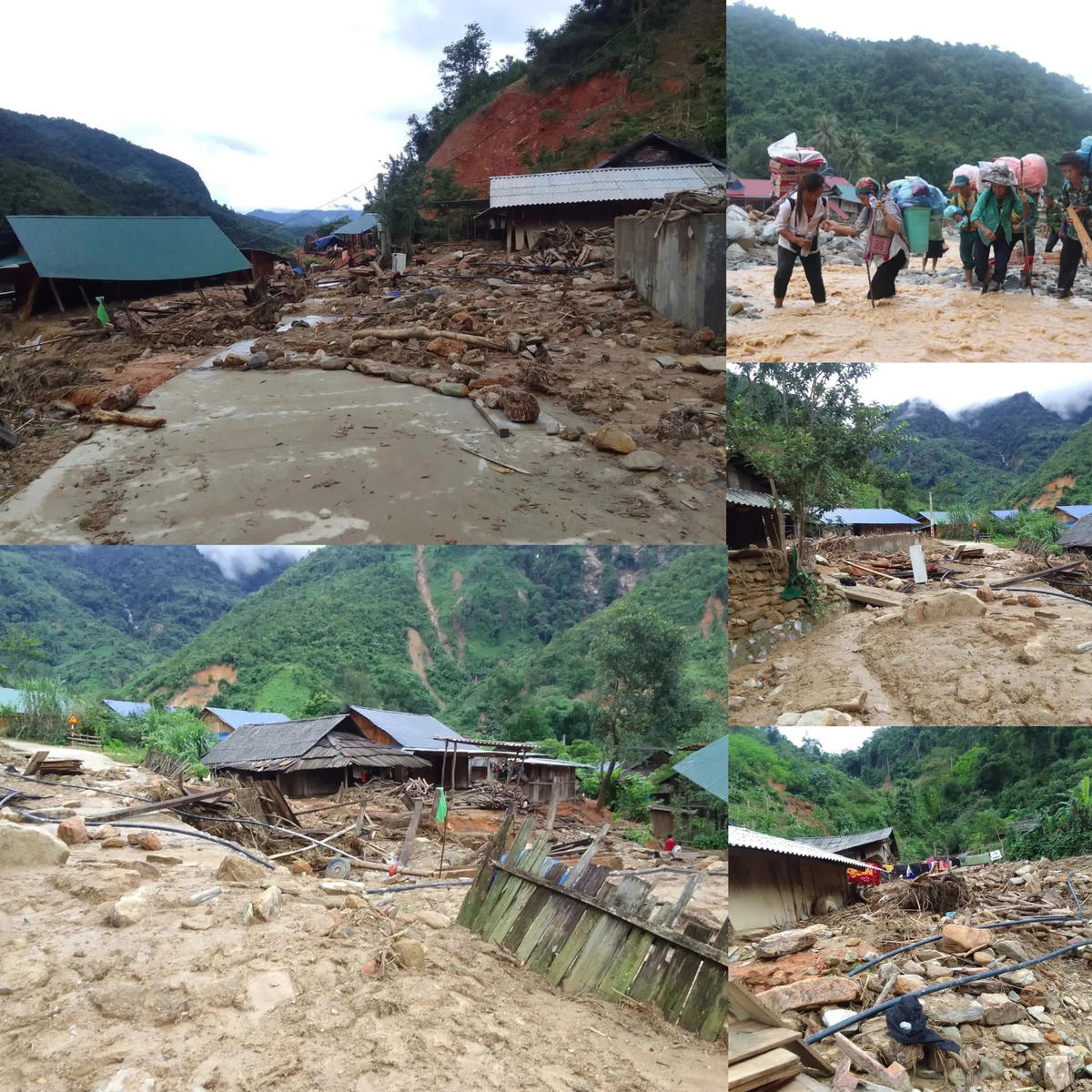 Xã Nhôn Mai tan hoang sau trận lũ lịch sử.