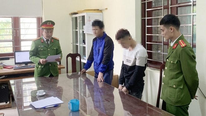 Đối tượng Nông Văn Minh tại cơ quan điều tra. Ảnh: CA Bắc Giang