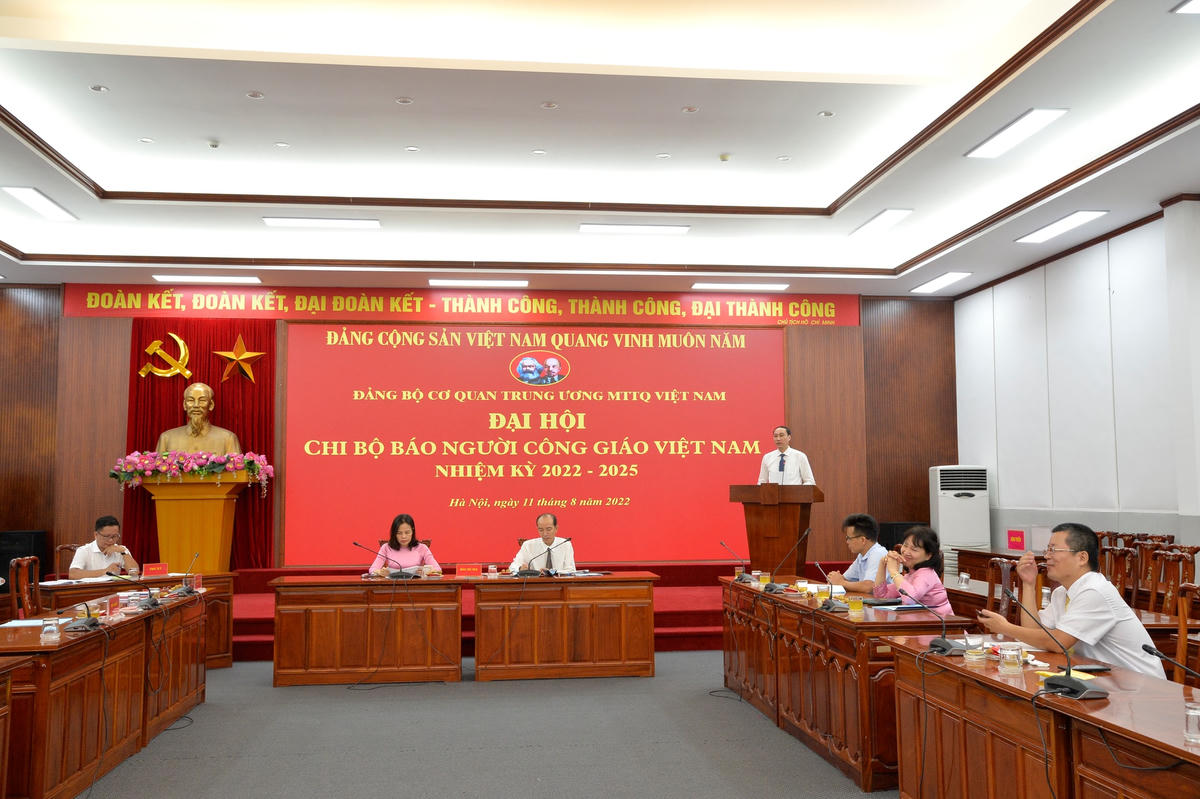 Quang cảnh Đại hội Chi bộ Báo Người Công giáo Việt Nam. 