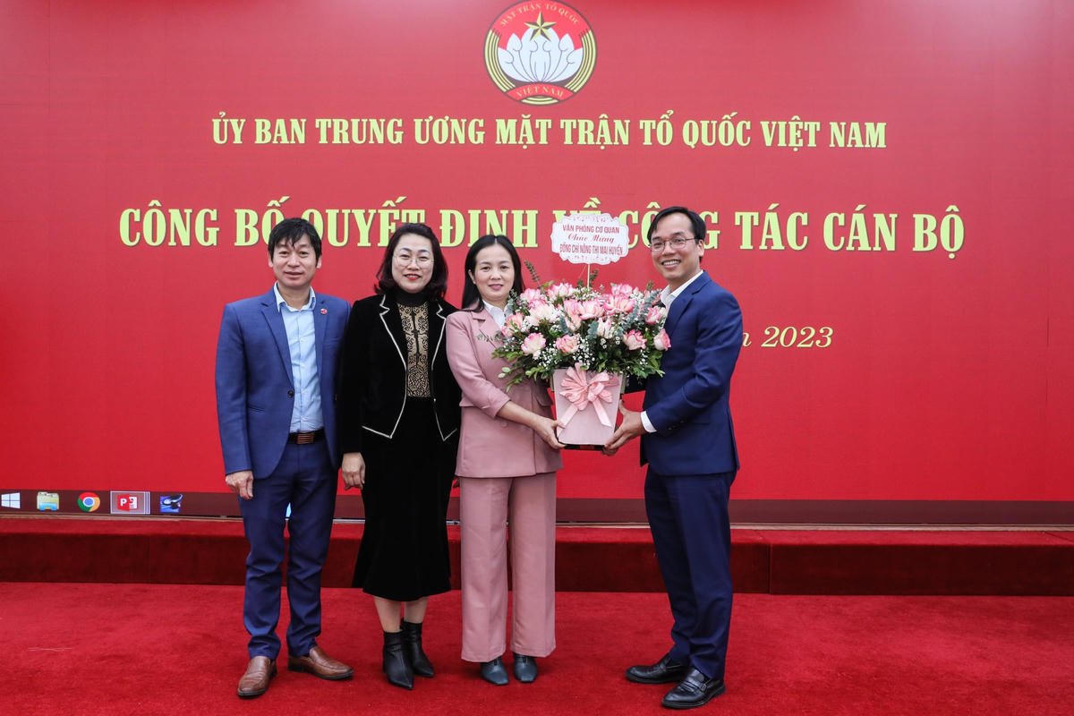 Bà Nông Thị Mai Huyền được bổ nhiệm giữ chức Trưởng Ban Tổ chức - Cán bộ Cơ quan UBTƯ MTTQ Việt Nam
