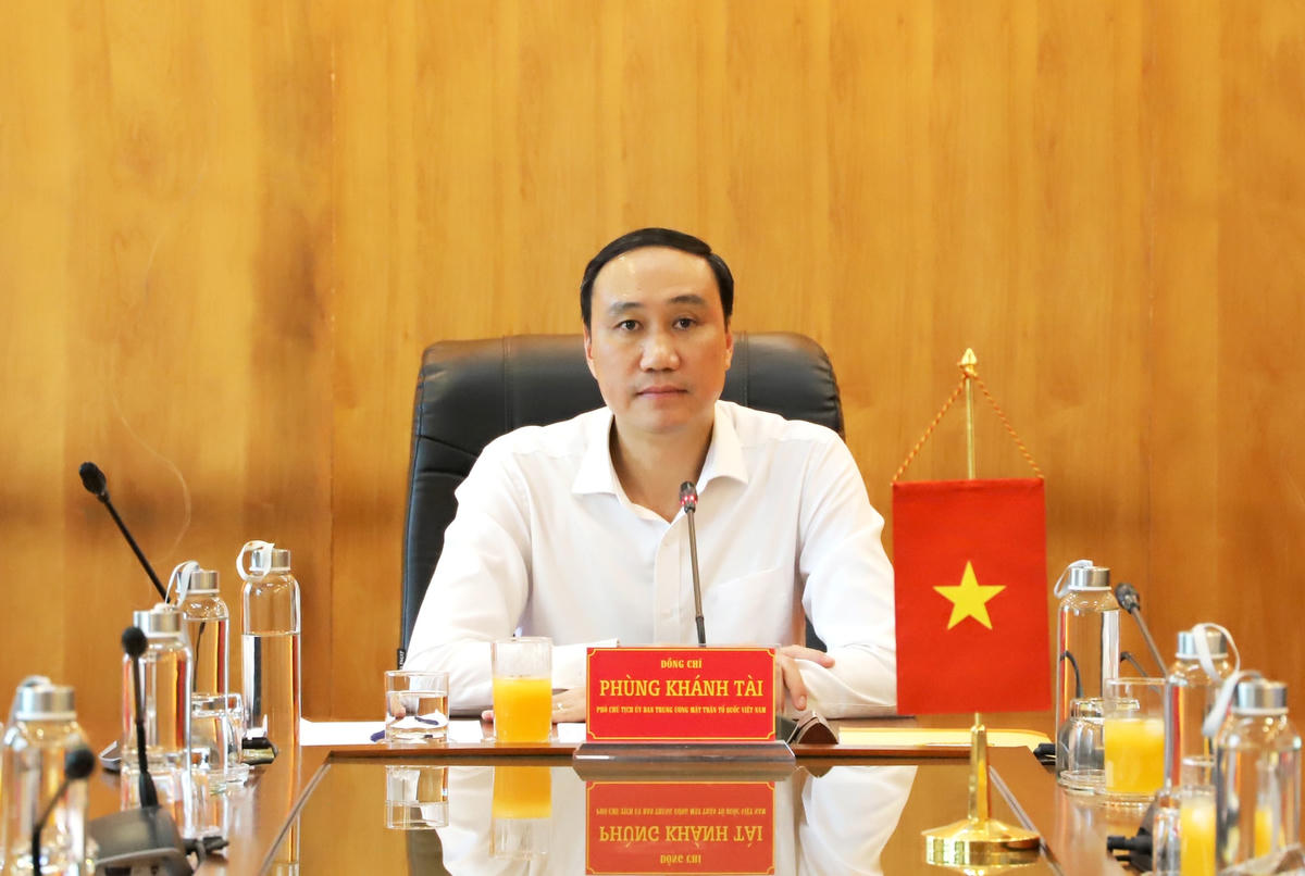Phó Chủ tịch UBTƯ MTTQ Việt Nam Phùng Khánh Tài tại Hội nghị.