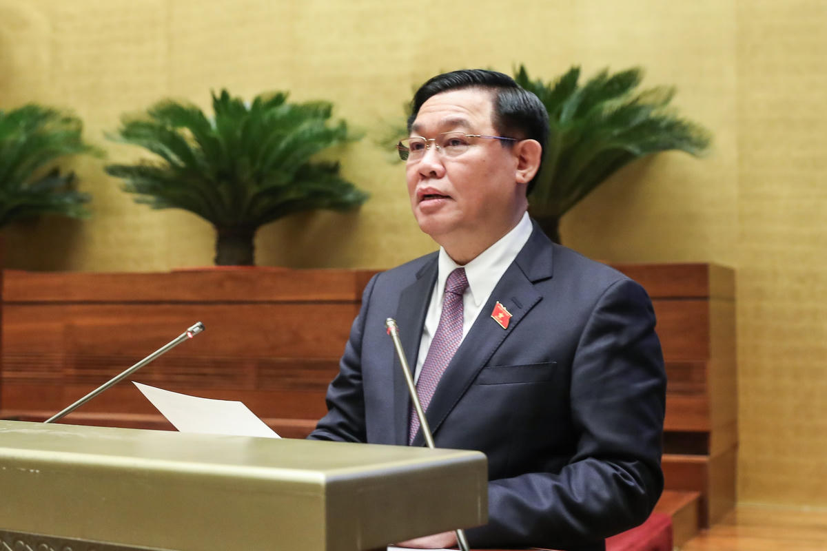 Chủ tịch Quốc hội Vương Đình Huệ phát biểu bế mạc kỳ họp.