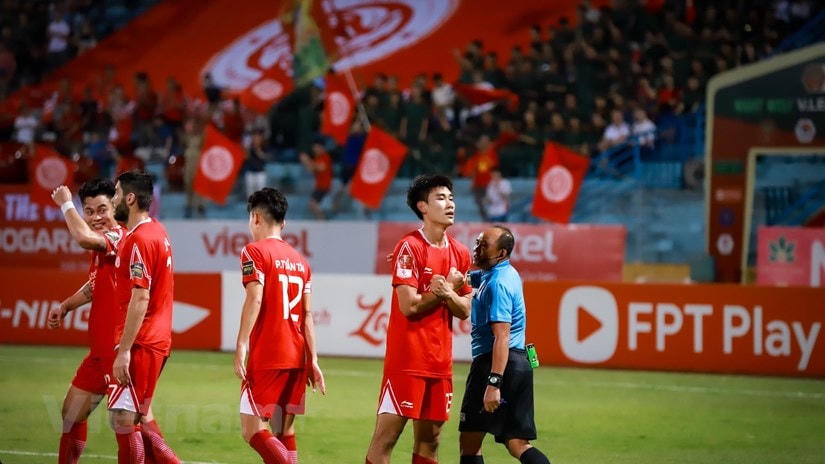 Câu lạc bộ Viettel thắng tưng bừng 3-0 ở vòng 10. (Ảnh: Hoài Nam/Vietnam+).