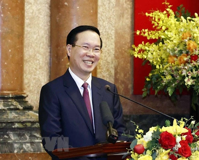 Chủ tịch nước Võ Văn Thưởng phát biểu. Ảnh: Thống Nhất/TTXVN.