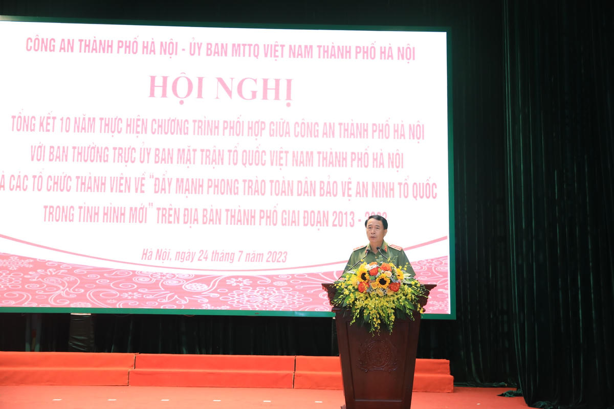 Trung tướng Lê Quốc Hùng, Thứ trưởng Bộ Công an phát biểu tại Hội nghị.