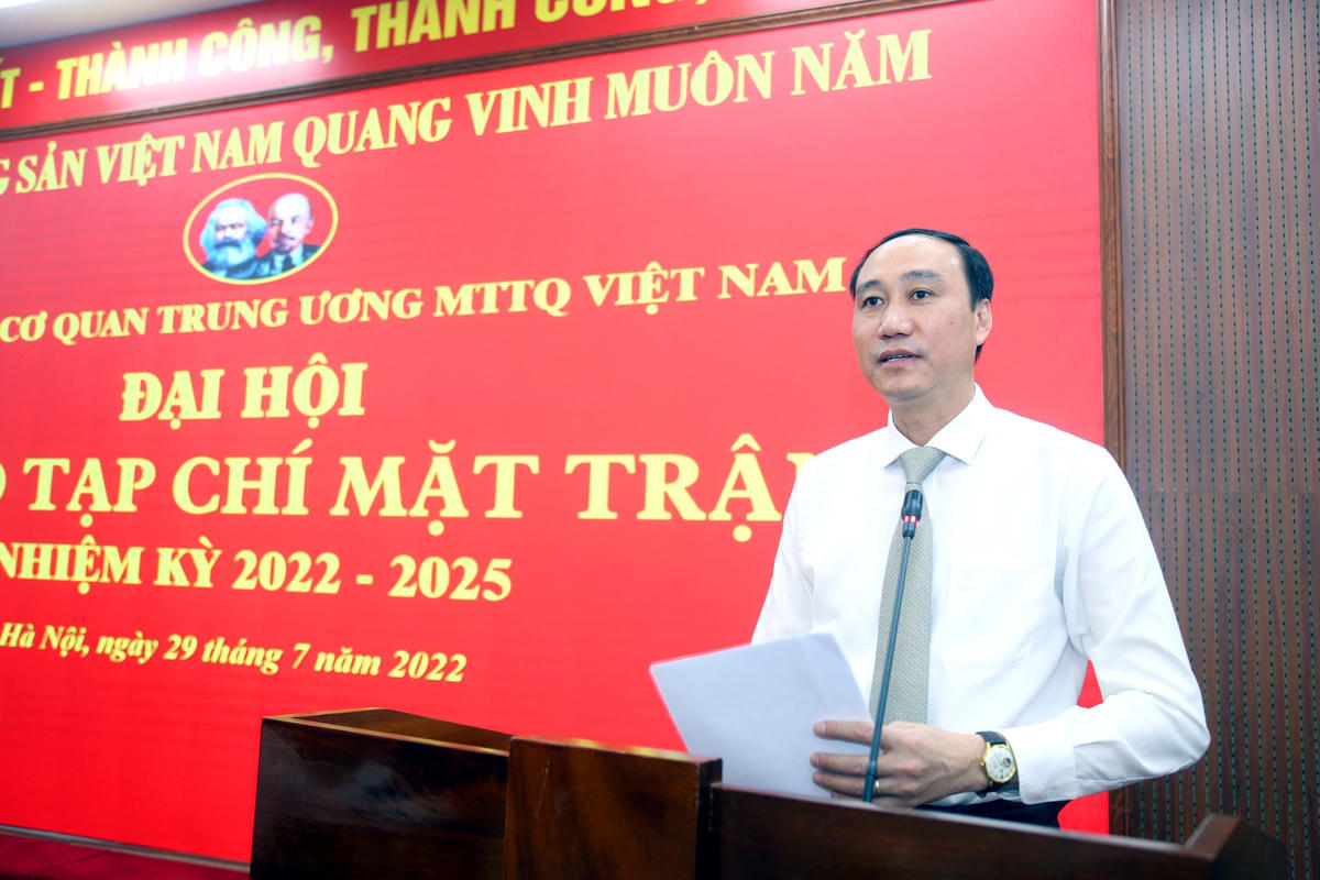 Phó Chủ tịch Phùng Khánh Tài phát biểu tại Đại hội. Ảnh: Kỳ Anh.