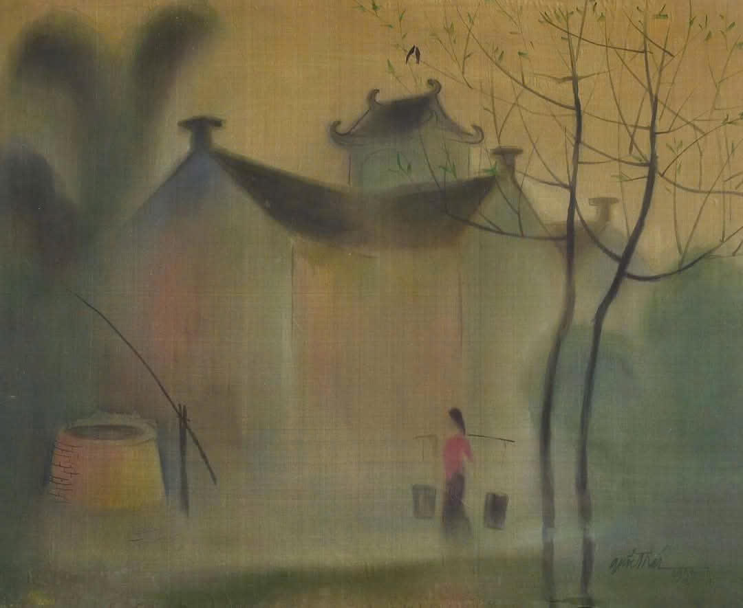 Ganh nuoc Chat lieu Lua KT 60x80cm nam st 1999